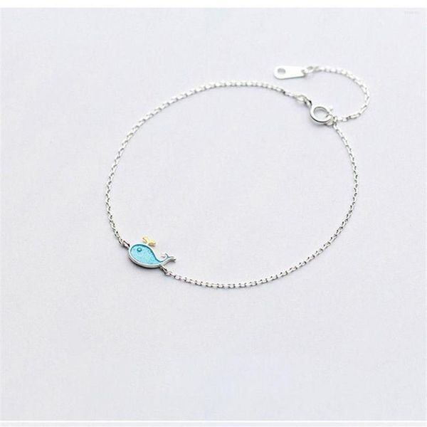 Braccialetti a maglie 1PC Accessori epossidici Regalo per ragazze alla moda Bracciale in argento per polsino da donna Balena carina Dolphin2852