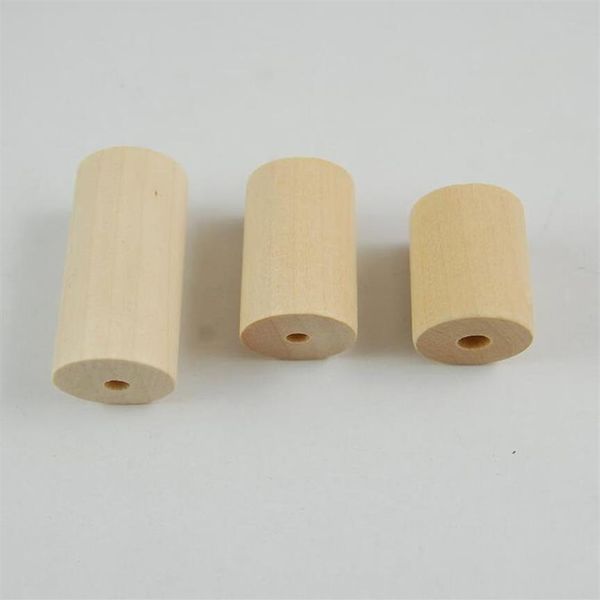 50 Stück / Los 20x25 20x30 20x40mm Unvollendete Zylinder Holzperlen Rohr Natürliche Holzperlen Schmuckherstellung Zubehör DIY Craft2890