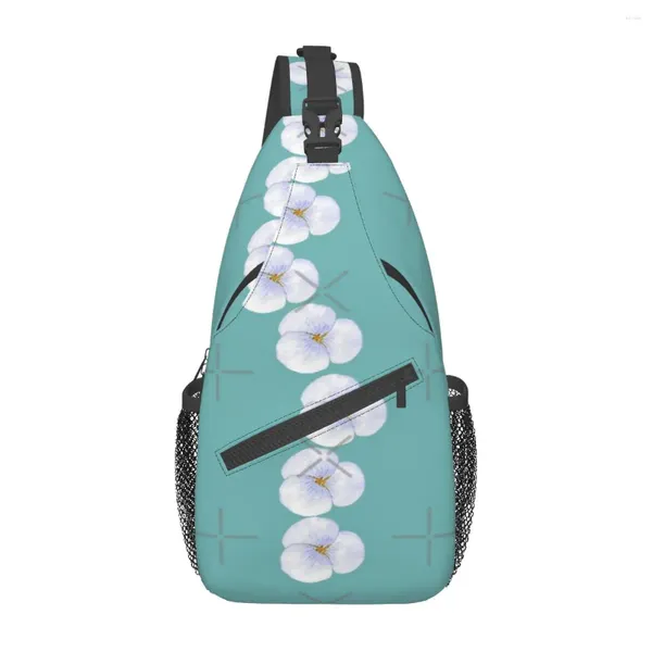 Duffel Bags Escoliose S-curva Branco Floral Aquarela Peito Saco Moderno Com Zipper Malha Out Nice Presente Multi-Estilo