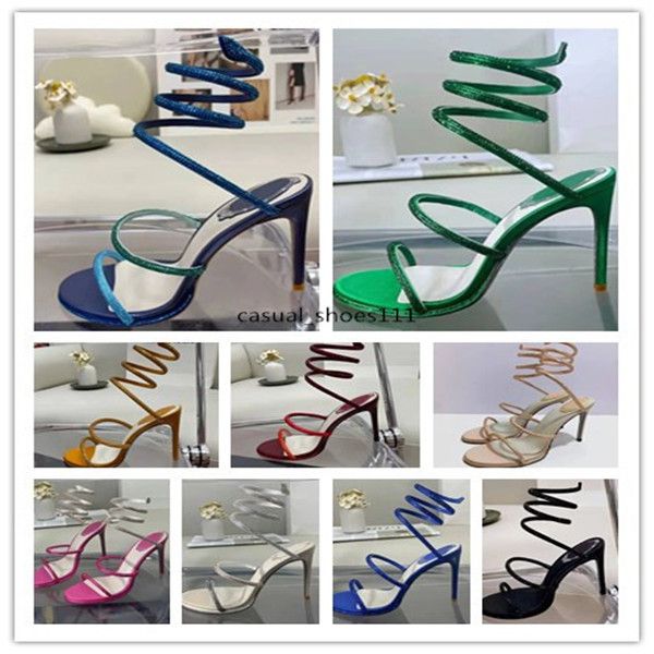 2024 sommer Dünne Heels Sandalen Frau Strass Knöchel Schlange Schnur Um Kristall Sexy Gladiator Sandalen Frauen Runway Schuhe Frauen