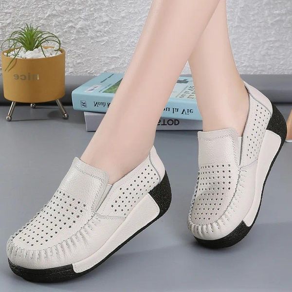 Scarpe eleganti con plateau da donna scava fuori casual per mocassini con nappe comode zeppe oscillanti Zapatos Mujer