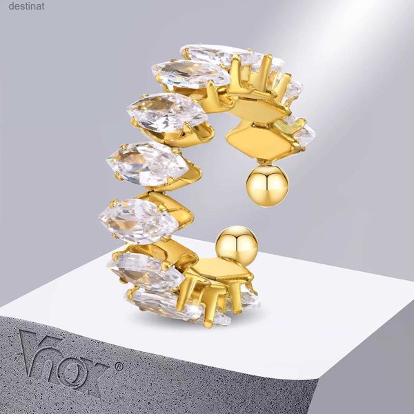 Solitärring Vnox Luxus-Zirkonia-Ringe für Frauen Bling Marquise-Kristall Hochzeit Verlobungsring Partyschmuck Geschenke für SieL231018