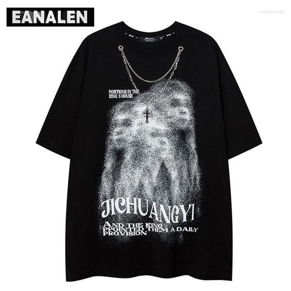 T-shirt da uomo Vintage Illusion Portrait T-shirt grafica da uomo oversize Street Dress Boyfriend Feng Harajuku Casual Graf249W