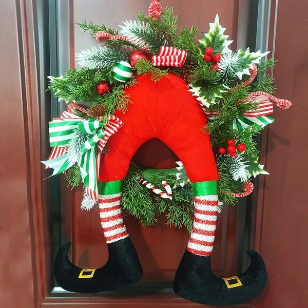 Sıcak Satış Noel Süslemeleri Noel Çelenk Palyaço Kapı Asma Tatil Atmosferi Render Partisi Çılgın Mekan Düzenleme Hırsız Çelenk Duvar Asma Noel