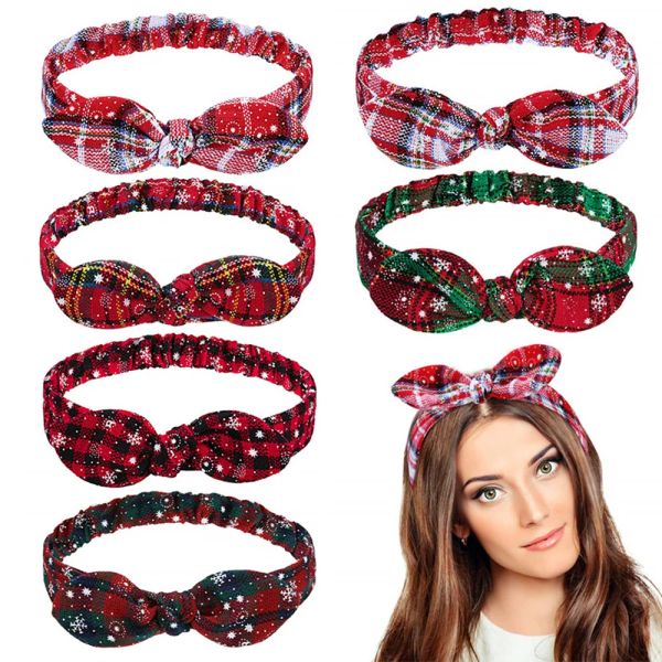 Weihnachten Stirnbänder Frauen Frohe Weihnachten Turban Bandanas Weihnachten Haar Ornament Geschenke Kreuz Knoten Elastische Stirnband Kopf Band