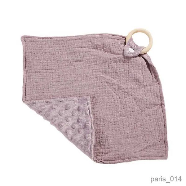 Coperte Mussola Asciugamano quadrato Coperte per neonati Neonato Lenire Placare Asciugamano Cotone Consolatore per neonati Panno per ruttini Roba per bambini Bottone a pressione