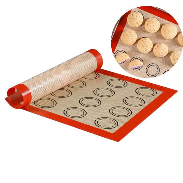 Rolos de massa Placas de pastelaria com escala Tapete de cozimento antiaderente Bolo Biscoito Bakeware Forros Tapete de massa de rolamento Tapete de cozimento de fibra de vidro resistente a altas temperaturas 231018