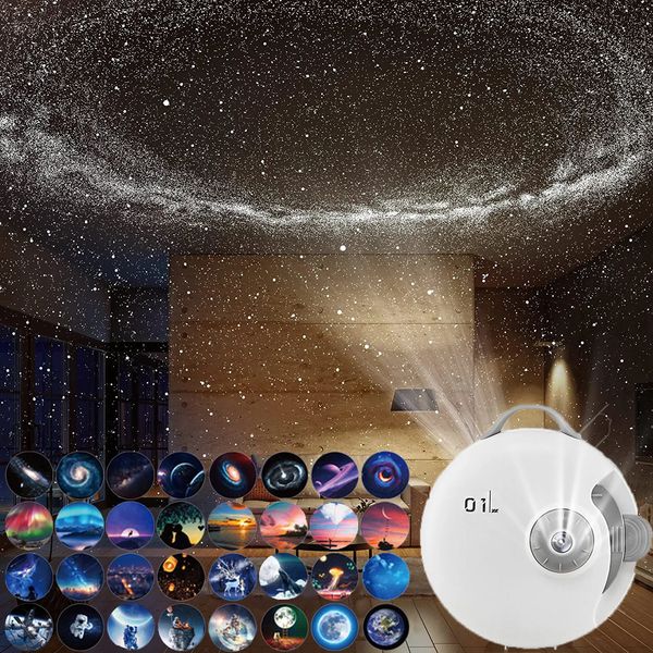 Novidade Itens 32 em 1 LED Star Projetor Night Light Planetário Projeção Galaxy Starry Sky Kids Lâmpada USB Recarregável Room Decor 231017