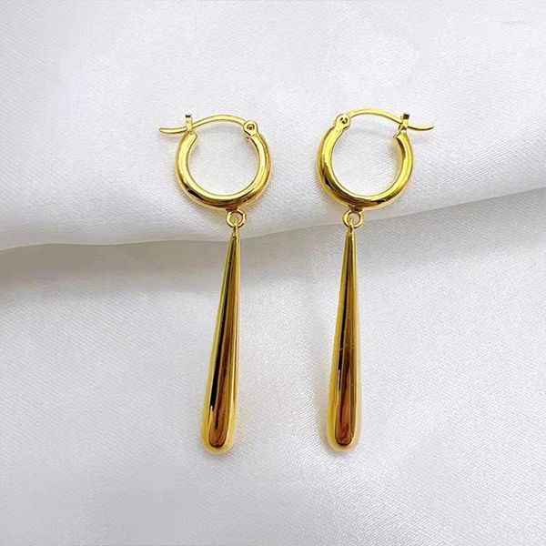 Orecchini pendenti MIQIAO vero oro 18 carati per le donne Pure AU750 gocce d'acqua design semplice regalo di gioielleria raffinata EA059