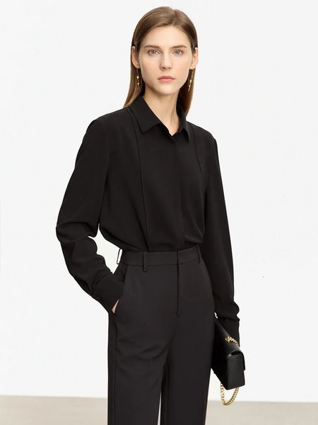 Tute da donna AMII Cappotto di lana minimalista Set di tre pezzi per le donne 2023 Autunno Semplice Camicia a maniche lunghe Set di pantaloni larghi e dritti 12343249 231018