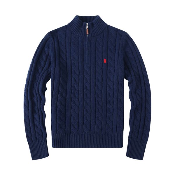 Polo da uomo di design Maglione in lana Piccolo Horser Pull Mezza zip Ralp Polo Chandail Cardigan Giacca invernale Lauren Maglioni Piccolo cavallo Felpa in cotone di marca JH1R