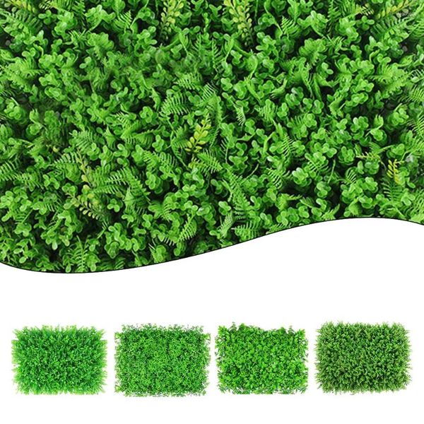 Flores decorativas 40x60cm planta artificial gramado diy fundo parede simulação grama folha decoração de casamento tapete verde relvado casa jardim