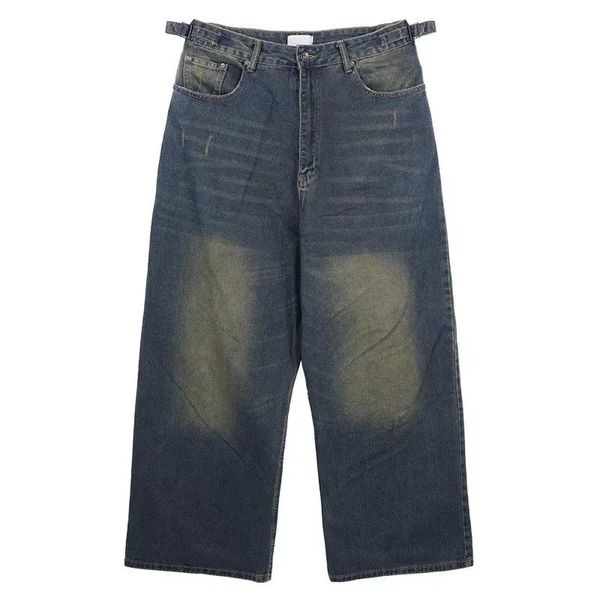 Мужские толстовки с капюшоном Мужские мешковатые джинсы Уличная одежда с регулируемой талией Широкие штанины Y2k Винтажные джинсовые брюки Негабаритные брюки в стиле хип-хоп 2023 Desinger для мужчин 231018