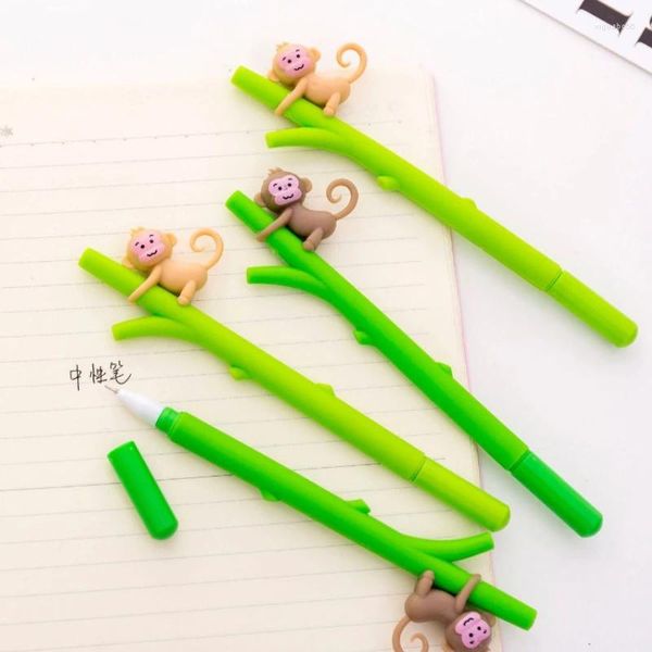 Шт. супер милые гелевые ручки с маленькой обезьянкой, набор гелевых ручек для восхождения по дереву, нейтральные черные студенческие офисные канцелярские товары, оптовая продажа