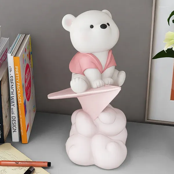 Dekorative Figuren, Papierflieger, Bär, Figur, Cartoon-Statue, Schreibtisch, modernes Tierhandwerk, Ornament, Zuhause, Wohnzimmer, Schlafzimmer, Dekoration für Kinder