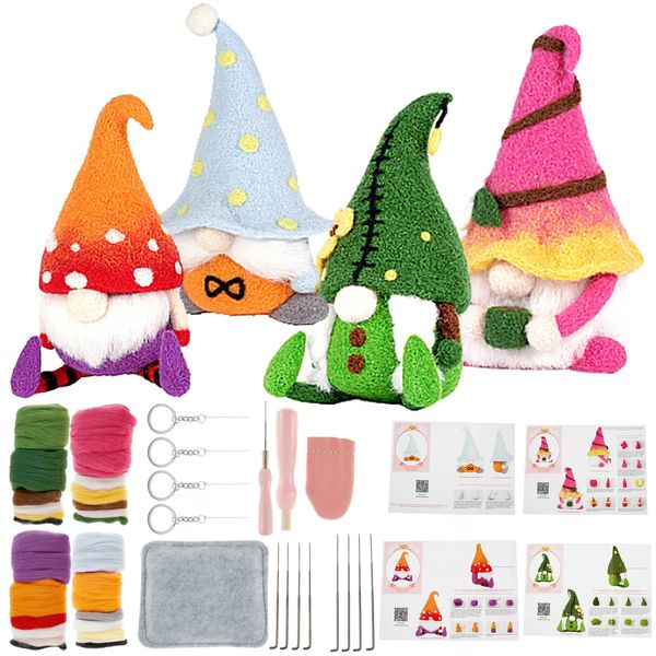 Artes e artesanato agulha felting kit bonito gnome ferramentas de lã artesanal feltro agulhas materiais de tecido acessórios presentes diy 231018