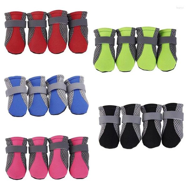 Vestuário para cães 4 unidades / conjunto Sapatos respiráveis Anti-skid Pet Meias Impermeáveis Chuva Neve Quente Protetor de Botas Reflexivas