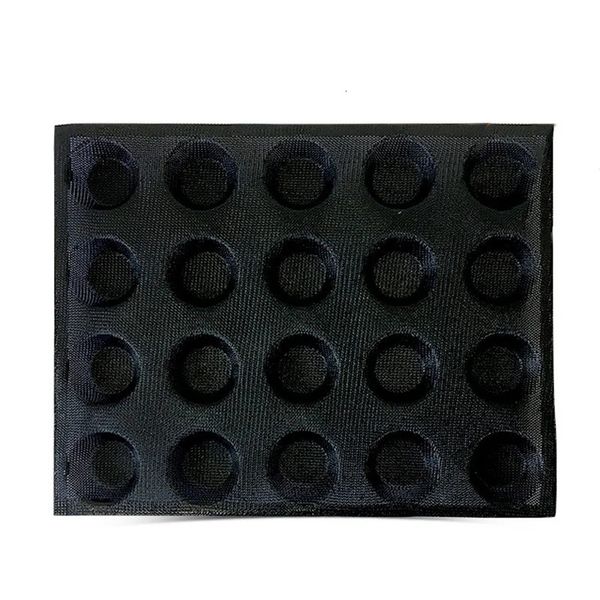 Stampi da forno Stampo in silicone a 20 fori Torta T Mini Pizza Modello Pane tondo Stampo per hamburger Antiaderente Vassoio da forno Strumento 231018