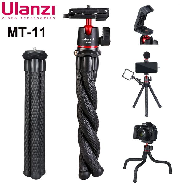 Tripés Ulanzi MT11 Tripé flexível para telefone DSLR Camera Stand com controle remoto Mini Octopus Legs 13 14 Pro Max Holder 231018