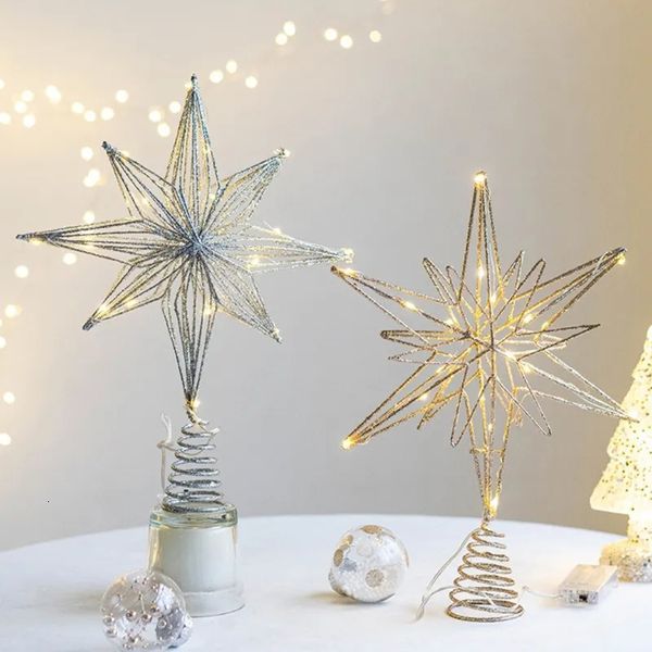 Noel Dekorasyonları Ağaç Toppers Yıldız Led Dizim Işıkları Süsleri Ev Partisi Dekorasyon Festivali Yıl 231018