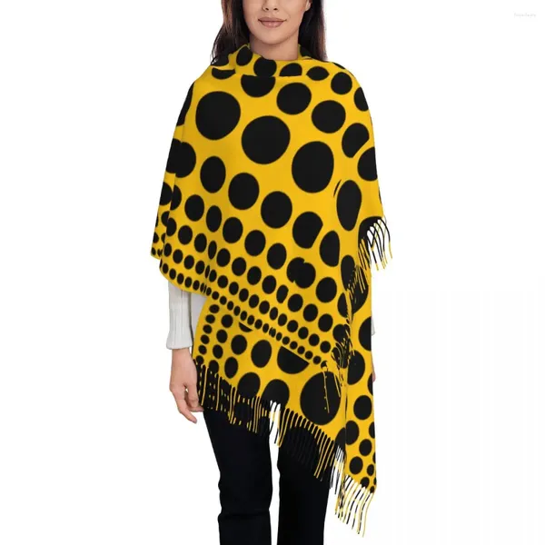 Шарфы Бесконечный шарф в горошек для женщин, теплые зимние кашемировые шали и накидка Yayoi Kusama, большая женская шаль