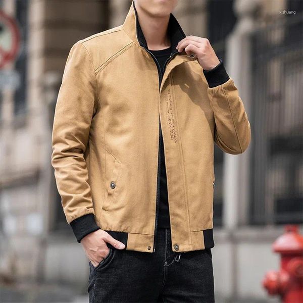 Giubbotti da uomo BROWON marca cappotto in cotone da uomo 2023 primavera e autunno colletto alla coreana antivento giacca da uomo casual tuta sportiva solida abbigliamento