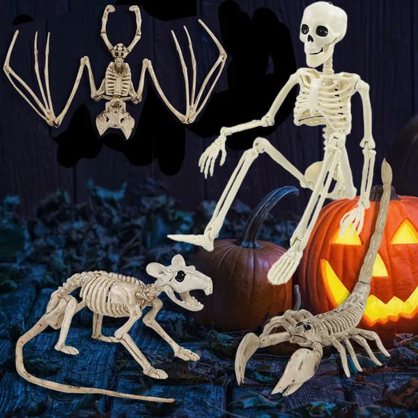 Outros suprimentos de festa de evento Decoração de Halloween Horror Esqueleto Falso Morcegos Humanos Rato Aranha Esqueleto Animal Halloween Assombrado Casa Horror Prop Ornamento Brinquedos 231017