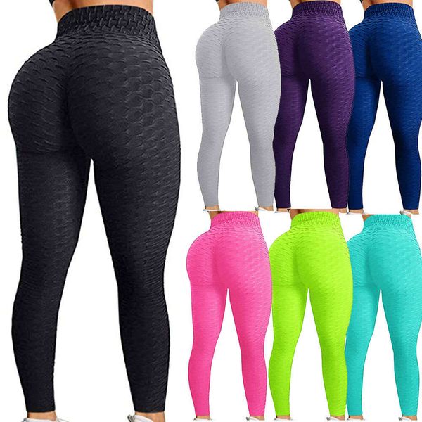 Lu Lu Yoga Outfits Cintura Alta Tiktok Colorido Ruched Scrunch Butt Lift Fitness Calças de Treino Apertadas Booty Stretch Big Ass Sports Leggings Lemonnn