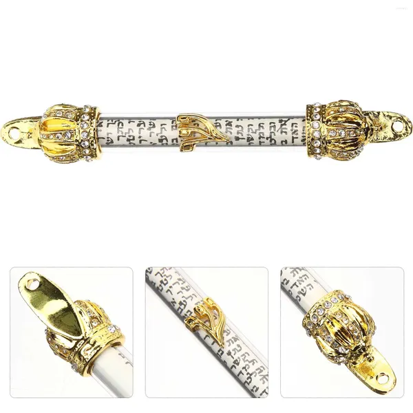 Tenda Bibbia Corona Scorrimento Porta delicata Mezuzah Artigianato Adulti Lato vintage in metallo Regalo Ebreo fuori casa Donna