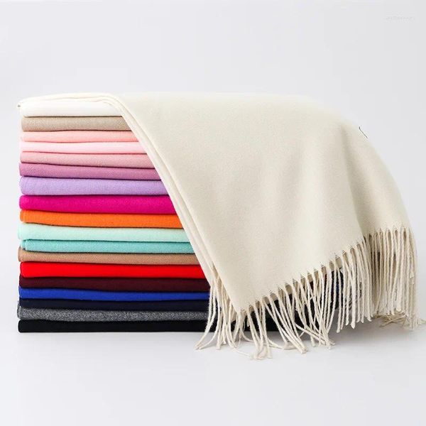 Sciarpe Sciarpa di Inverno Delle Donne 2023 Cashmere-come di Spessore Collo Caldo Fascia Hijab Della Signora Scialli Avvolge Coperta Pashmina Femminile Echarpe