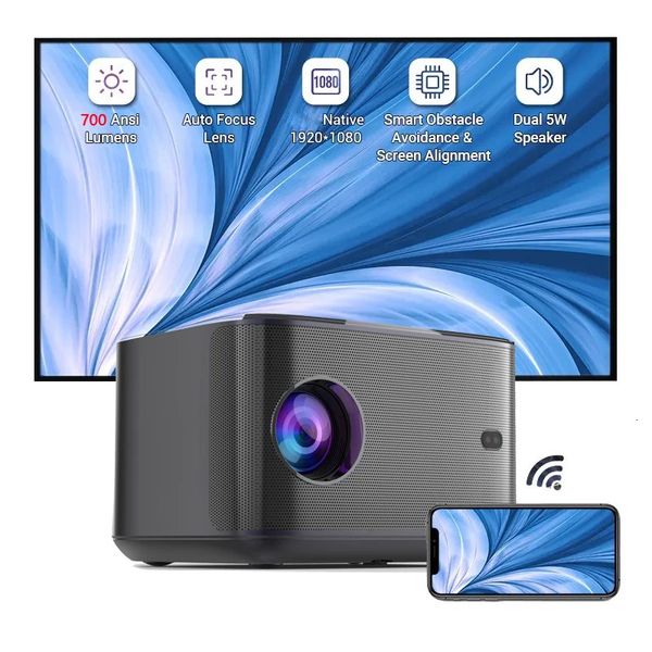 Vivikin Son Taşınabilir 1920x1080 Ev Sineması WiFi Akıllı Android 90 1080p Tam HD Video Oyunu Projektör Beamer 231018