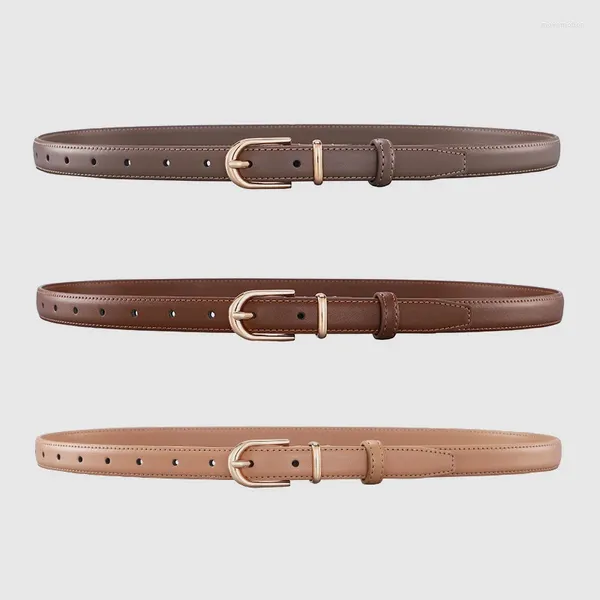 Cintos Versátil Womens Belt Luxury Designer para Mulheres Casual Couro Feminino Pin Buckle Cintura Acessórios Largura 2cm