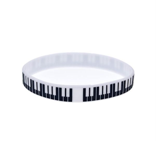 Jöle 100pcs piyano anahtar sile kauçuk bileklik herhangi bir S Hediyesinde kullanılmak için müzik hayranları için
