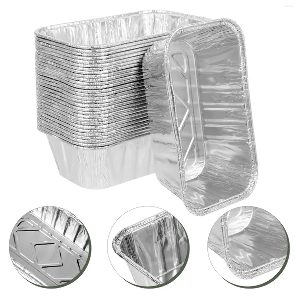 Take-Out-Behälter, 30 Stück, Blechdose, multifunktional, für Lebensmittel, Einweg-Laibpfannen, Mittagessen, praktische Folienhüllen, Aluminium-Pappteller, Pizza