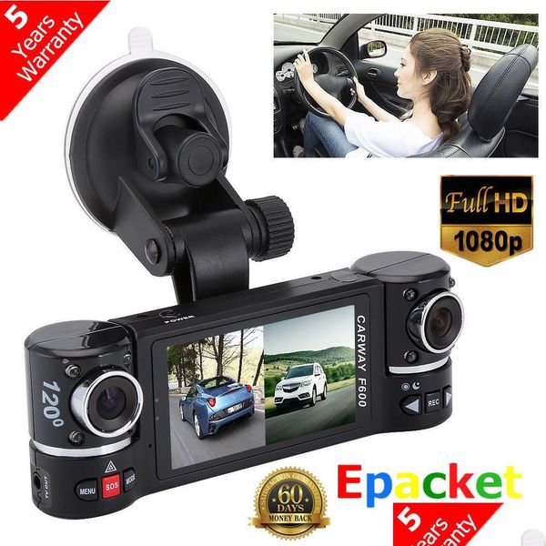 2.7 1080p hd carro dvr cmos câmera gravador de vídeo traço cam g-sensor gps lente dupla chega entrega direta dh4ca