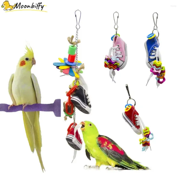 Outros suprimentos de pássaros Papagaio Garra Brinquedo Mini Sapato de Lona Acrílico Onda Pé Grab Mão Pet Decoração Ao Ar Livre