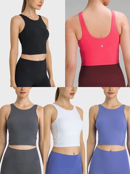 LuL 219 Align Tank Top U BH Yoga Outfit Damen Sommer Sexy T-Shirt Solide Sexy Crop Tops Ärmellose Mode Weste