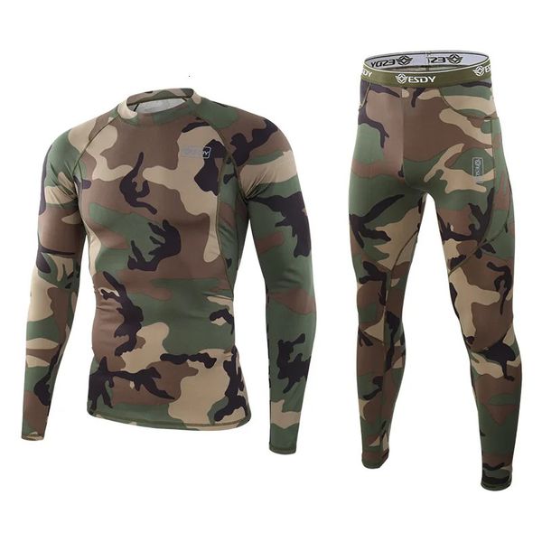 Conjunto de roupa íntima quente polartec de inverno masculino, ciclo militar do exército para secagem rápida, calor térmico longo johns 319