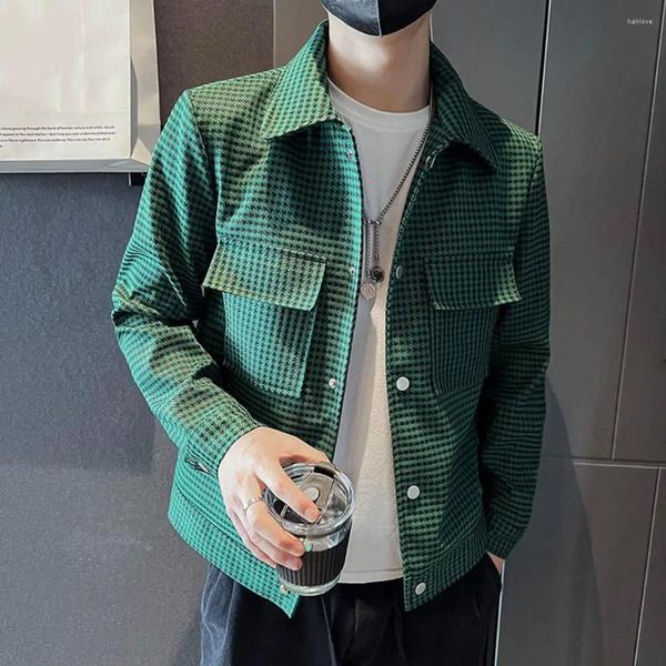Herrenjacken Reversjacke Modische Slim Fit Frühling Herbst mit Kragen Streetwear Mantel für einen stilvollen, trendigen Look Einzigartig