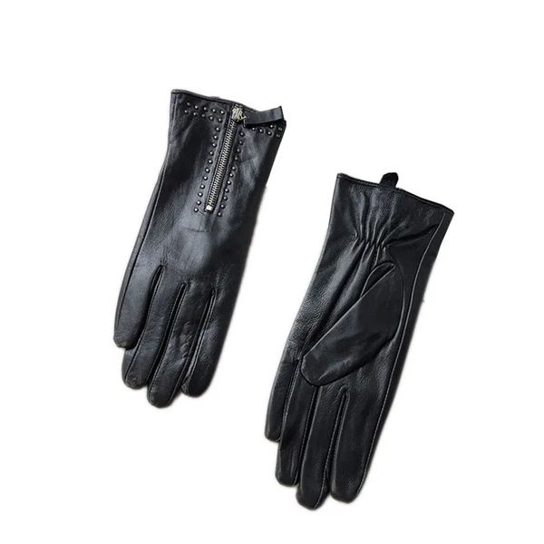 Motorrad-Lederhandschuhe, Outdoor-Designer, winddicht, dicke Fäustlinge, Herren und Damen, Fünf-Finger-Handschuhe