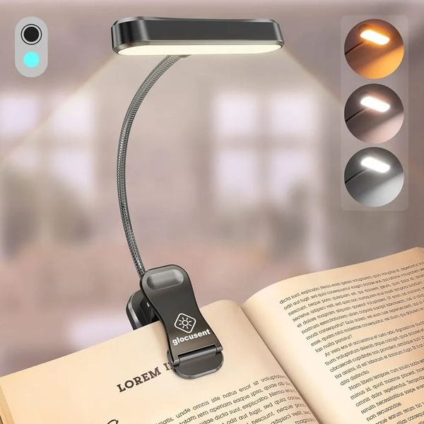 Objetos decorativos estatuetas olho cuidando horizontal et-head livro luz brilho regulável livro lâmpada usb recarregável luz de leitura cabeceira leitura luz noturna 231017