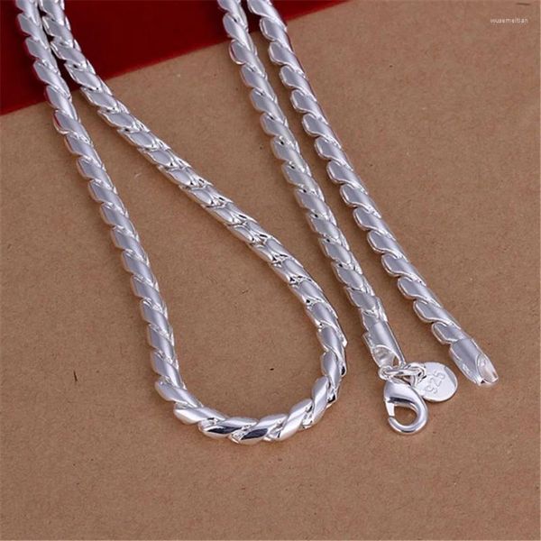 Ketten Modemarke 925 Sterling Silber Halskette Klassischer Schmuck Persönlichkeit 4mm Twisted Rope Herrenkette 20 Zoll Weihnachtsgeschenke