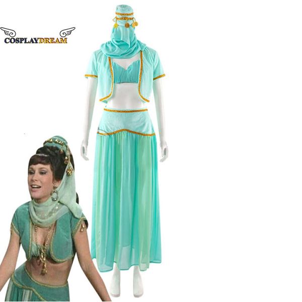 Я мечтаю о Джинни Джинни, сестра Джинни II, зеленое платье, карнавальный костюм, арабская танцовщица, наряды, женский костюм на Хэллоуин, косплей