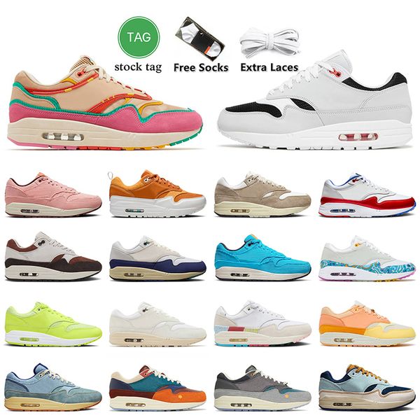 Top Quality Familia 1s Running Shoes 86 OG Golf Big Bubble Live To Play 87 Aura Urawa Branco Preto Patta 1 Mulheres Homens Treinadores Originais Corredores Sapatilhas Tamanho Grande 12 13