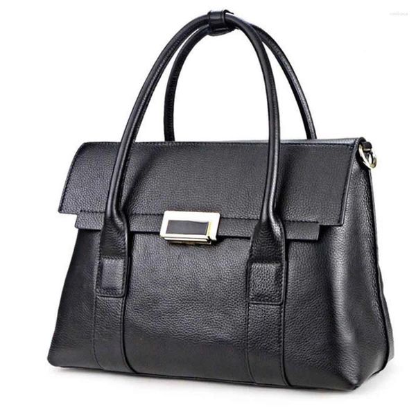 Abendtaschen Casual Tote Hand für Frauen Kuh Leder Big Bag Luxus Designer Dame Schwarze Handtasche Büro Arbeiten im Jahr 2023