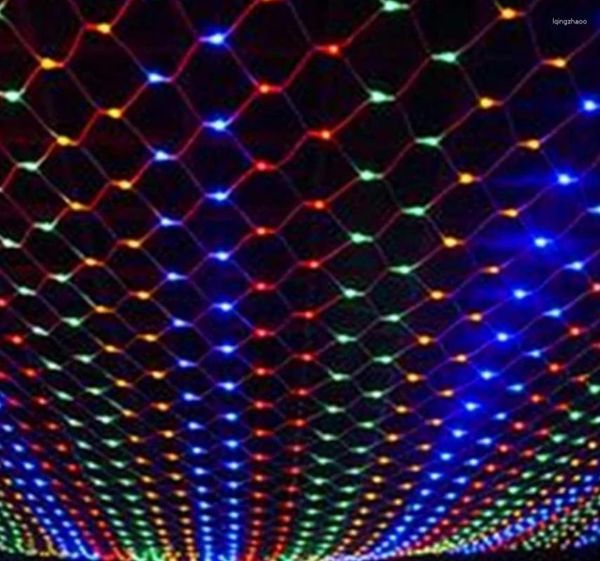 Cordas LED Net Malha String Luzes de Fada 204LEDs 6,56 pés x 9,84 8 modostransparência impermeável Natal decorativo