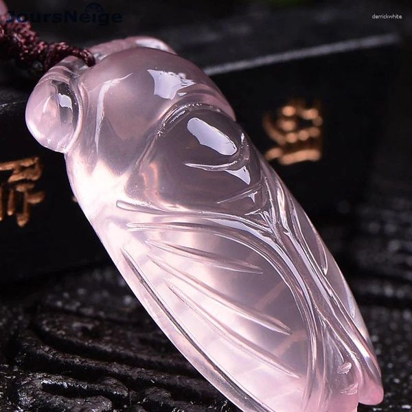 Ожерелья с подвесками JoursNeige, розовые подвески из натуральных кристаллов, ожерелье с цикадой, помощь в бизнесе для женщин, бесплатная веревочная цепочка, ювелирные изделия