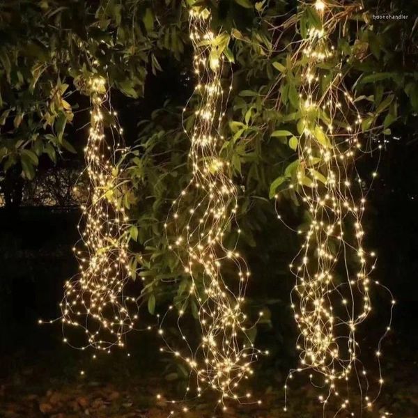 Dizeler 2 metre AB/ABD fiş Şube Işıkları 2XAA Pil Kutusu Kapalı Düğün Noel Ağacı Partisi İçin Şelale Dekorasyonu