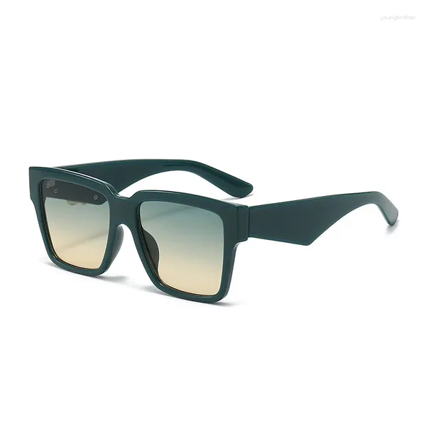 Sonnenbrille NYWOOH Big Frame Square für Frauen Design Übergroße Sonnenbrille Männlich Weiblich Gradient Shades UV400 Spiegel