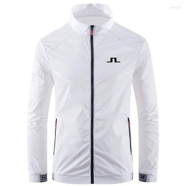 Herrenjacken 2023 Frühling Herbst Herren Golfjacke Mode Lässig Wasserdicht Sonnenschutz Windjacke Mantel Reißverschluss Bomb190a